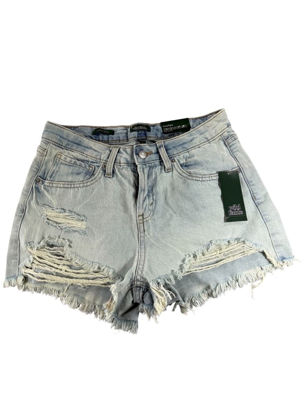Women's Mid-Rise Light Wash Distressed Denim Shorts NEW WITH TAG, Size 4